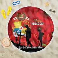 Tonga ANZAC Day Beach Blanket Ngatu Pattern We Will Remember Them