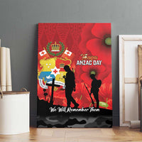 Tonga ANZAC Day Canvas Wall Art Ngatu Pattern We Will Remember Them