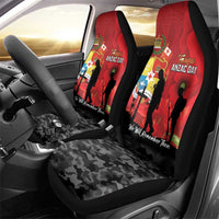 Tonga ANZAC Day Car Seat Cover Ngatu Pattern We Will Remember Them