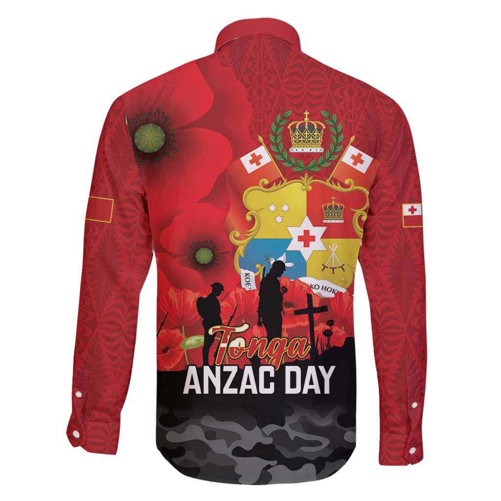 Tonga ANZAC Day Family Matching Long Sleeve Bodycon Dress and Hawaiian Shirt Ngatu Pattern We Will Remember Them LT14 - Polynesian Pride