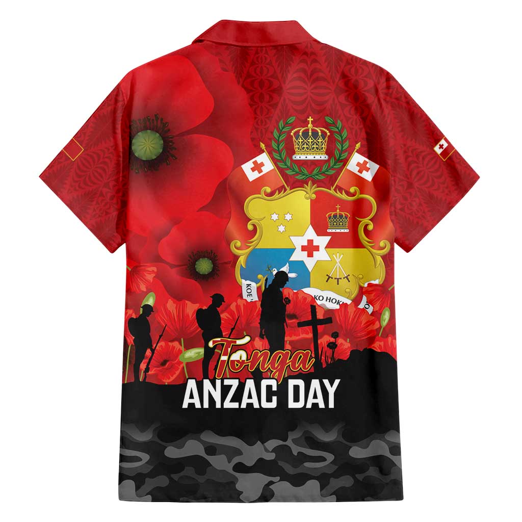 Tonga ANZAC Day Family Matching Off Shoulder Maxi Dress and Hawaiian Shirt Ngatu Pattern We Will Remember Them