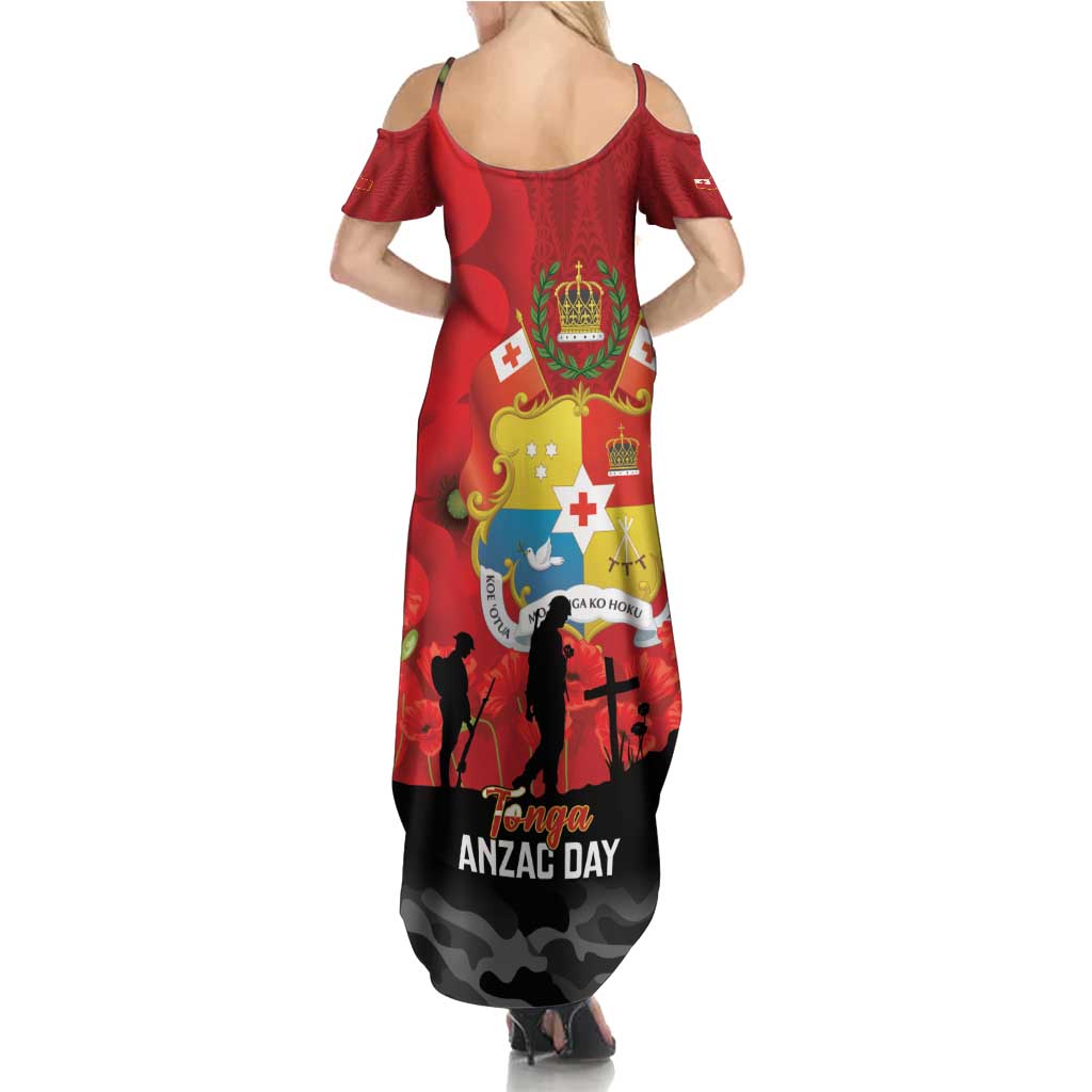 Tonga ANZAC Day Family Matching Summer Maxi Dress and Hawaiian Shirt Ngatu Pattern We Will Remember Them