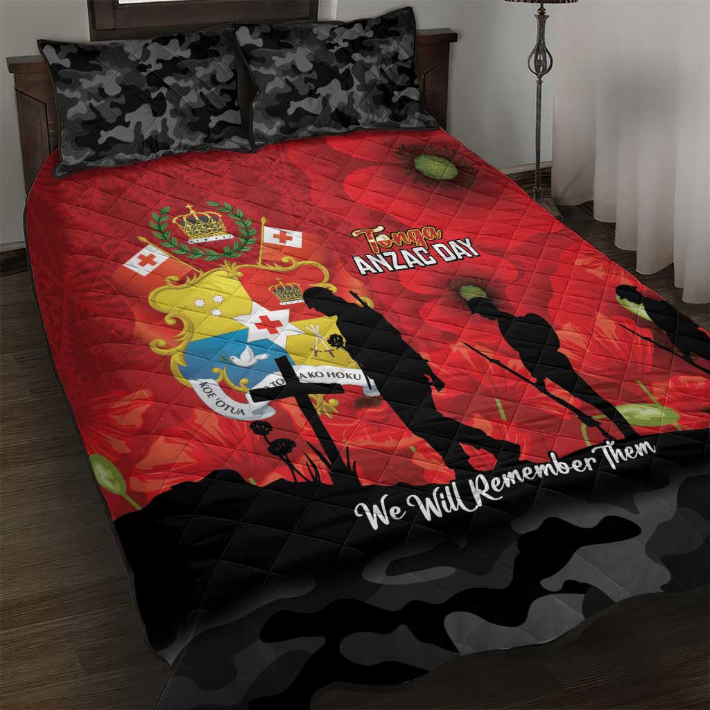 Tonga ANZAC Day Quilt Bed Set Ngatu Pattern We Will Remember Them