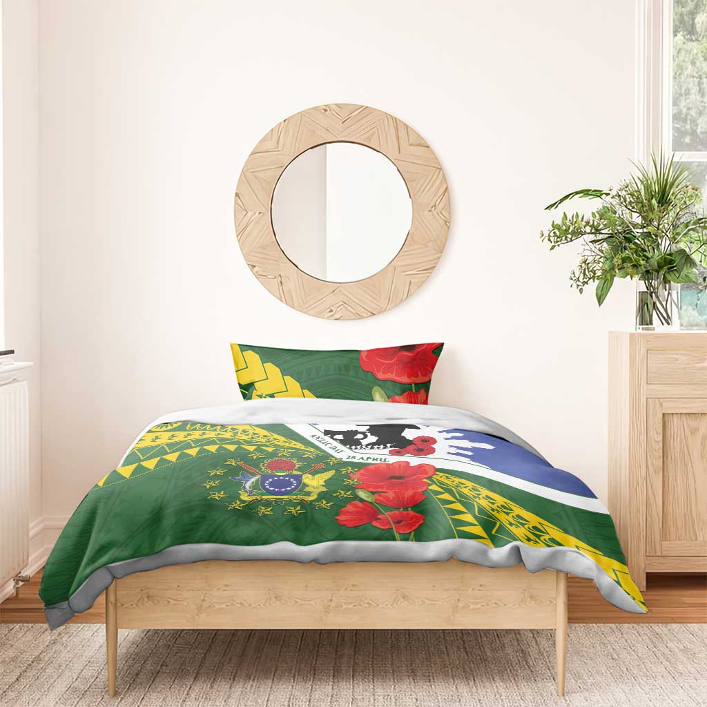 Cook Islands ANZAC Day Bedding Set Last Post Lest We Forget