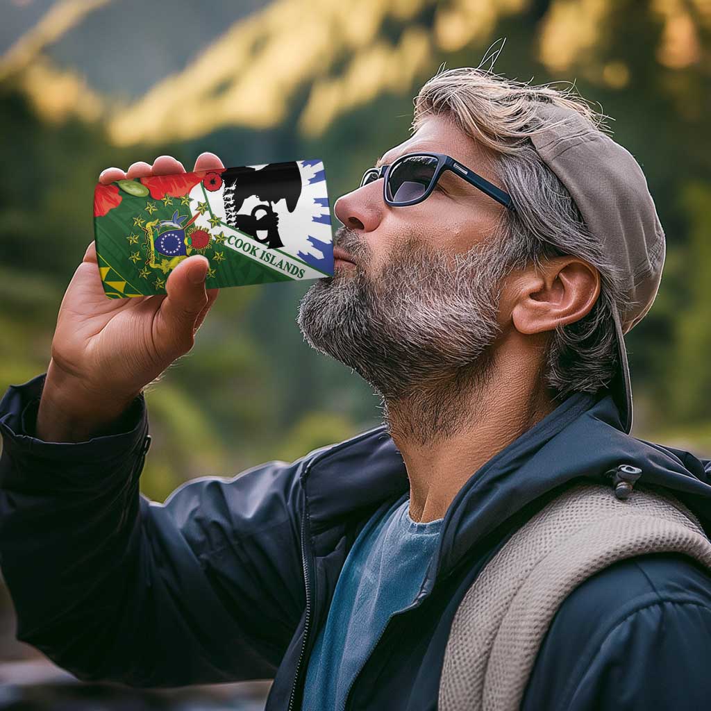 Cook Islands ANZAC Day 4 in 1 Can Cooler Tumbler Last Post Lest We Forget