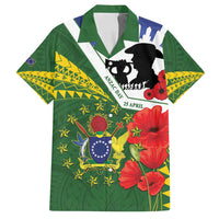 Cook Islands ANZAC Day Family Matching Off Shoulder Short Dress and Hawaiian Shirt Last Post Lest We Forget