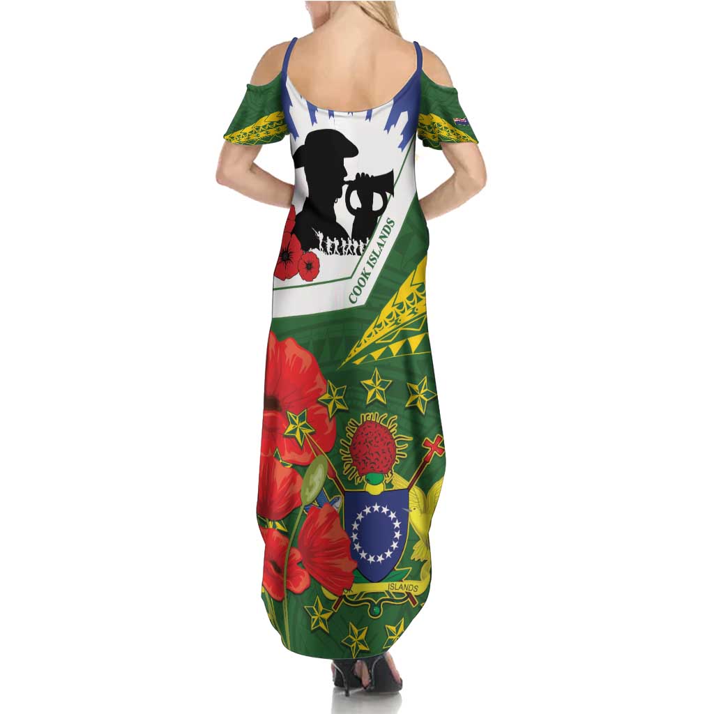 Cook Islands ANZAC Day Family Matching Summer Maxi Dress and Hawaiian Shirt Last Post Lest We Forget