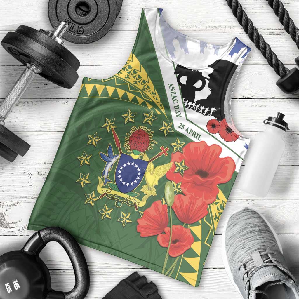 Cook Islands ANZAC Day Men Tank Top Last Post Lest We Forget