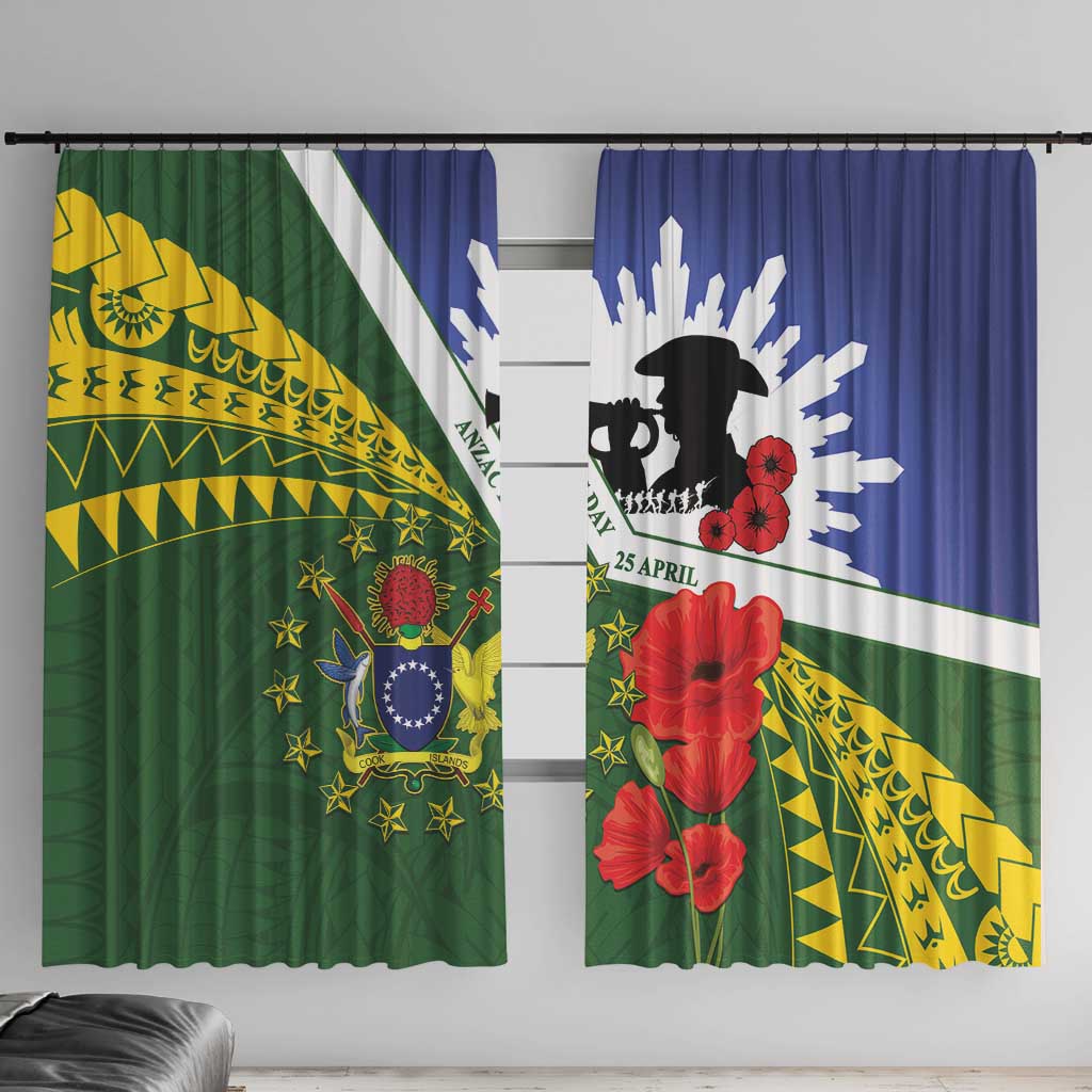 Cook Islands ANZAC Day Window Curtain Last Post Lest We Forget