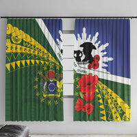 Cook Islands ANZAC Day Window Curtain Last Post Lest We Forget