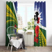 Cook Islands ANZAC Day Window Curtain Last Post Lest We Forget