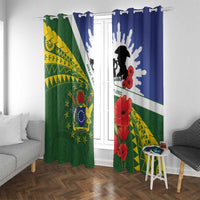 Cook Islands ANZAC Day Window Curtain Last Post Lest We Forget