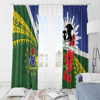 Cook Islands ANZAC Day Window Curtain Last Post Lest We Forget