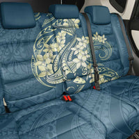 Cyan Polynesia Hammerhead Shark Tattoo With Plumeria Lei Back Car Seat Cover