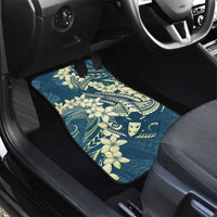 Cyan Polynesia Hammerhead Shark Tattoo With Plumeria Lei Car Mats