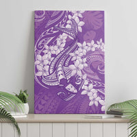 Purple Polynesia Hammerhead Shark Tattoo With Plumeria Lei Canvas Wall Art