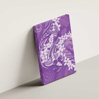Purple Polynesia Hammerhead Shark Tattoo With Plumeria Lei Canvas Wall Art