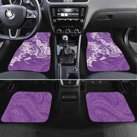 Purple Polynesia Hammerhead Shark Tattoo With Plumeria Lei Car Mats