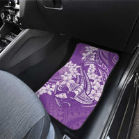 Purple Polynesia Hammerhead Shark Tattoo With Plumeria Lei Car Mats