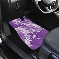Purple Polynesia Hammerhead Shark Tattoo With Plumeria Lei Car Mats