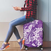 Purple Polynesia Hammerhead Shark Tattoo With Plumeria Lei Luggage Cover