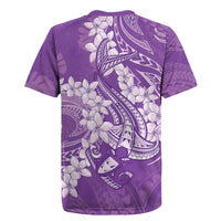 Purple Polynesia Hammerhead Shark Tattoo With Plumeria Lei Rugby Jersey
