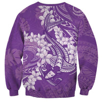 Purple Polynesia Hammerhead Shark Tattoo With Plumeria Lei Sweatshirt