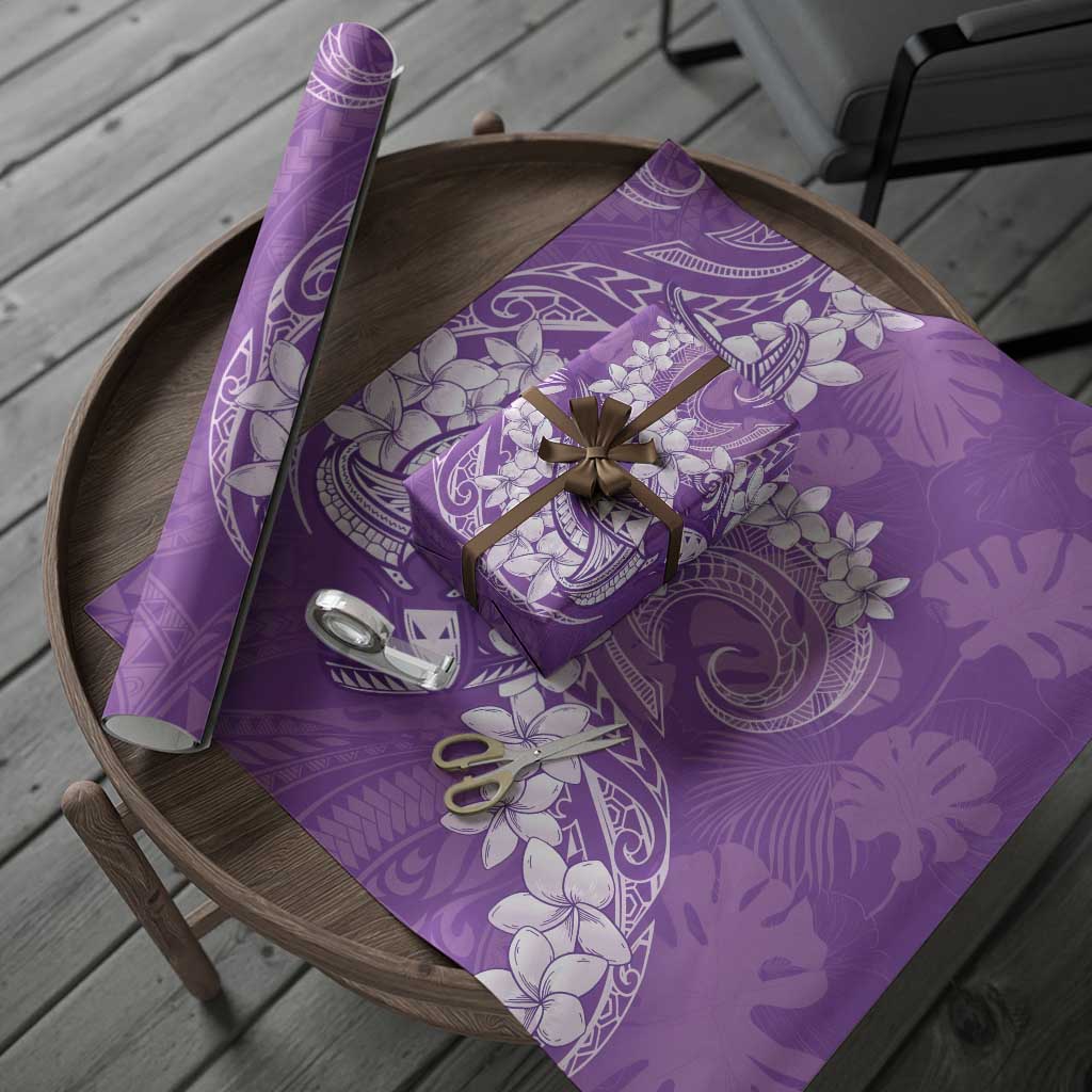 Purple Polynesia Hammerhead Shark Tattoo With Plumeria Lei Wrapping Paper - Polynesian Pride