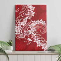 Red Polynesia Hammerhead Shark Tattoo With Plumeria Lei Canvas Wall Art