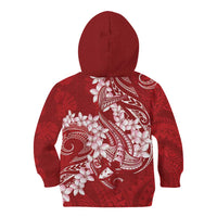 Red Polynesia Hammerhead Shark Tattoo With Plumeria Lei Kid Hoodie LT14 - Polynesian Pride