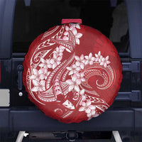 Red Polynesia Hammerhead Shark Tattoo With Plumeria Lei Spare Tire Cover