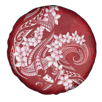 Red Polynesia Hammerhead Shark Tattoo With Plumeria Lei Spare Tire Cover