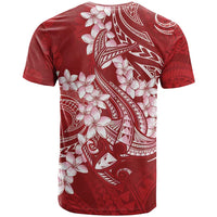 Red Polynesia Hammerhead Shark Tattoo With Plumeria Lei T Shirt