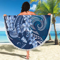 Navy Blue Polynesia Hammerhead Shark Tattoo With Plumeria Lei Beach Blanket