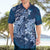 Navy Blue Polynesia Hammerhead Shark Tattoo With Plumeria Lei Hawaiian Shirt