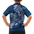 Navy Blue Polynesia Hammerhead Shark Tattoo With Plumeria Lei Hawaiian Shirt