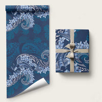 Navy Blue Polynesia Hammerhead Shark Tattoo With Plumeria Lei Wrapping Paper - Polynesian Pride