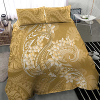 Yellow Polynesia Hammerhead Shark Tattoo With Plumeria Lei Bedding Set