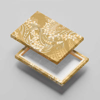 Yellow Polynesia Hammerhead Shark Tattoo With Plumeria Lei Canvas Wall Art