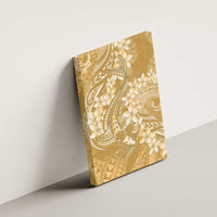 Yellow Polynesia Hammerhead Shark Tattoo With Plumeria Lei Canvas Wall Art