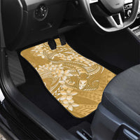 Yellow Polynesia Hammerhead Shark Tattoo With Plumeria Lei Car Mats