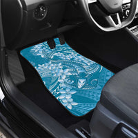 Blue Polynesia Hammerhead Shark Tattoo With Plumeria Lei Car Mats