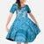 Blue Polynesia Hammerhead Shark Tattoo With Plumeria Lei Family Matching Off Shoulder Maxi Dress and Hawaiian Shirt