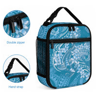 Blue Polynesia Hammerhead Shark Tattoo With Plumeria Lei Lunch Bag LT14 - Polynesian Pride