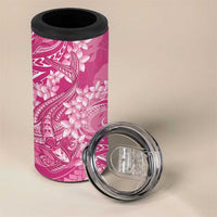 Pink Polynesia Hammerhead Shark Tattoo With Plumeria Lei 4 in 1 Can Cooler Tumbler