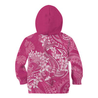 Pink Polynesia Hammerhead Shark Tattoo With Plumeria Lei Kid Hoodie LT14 - Polynesian Pride