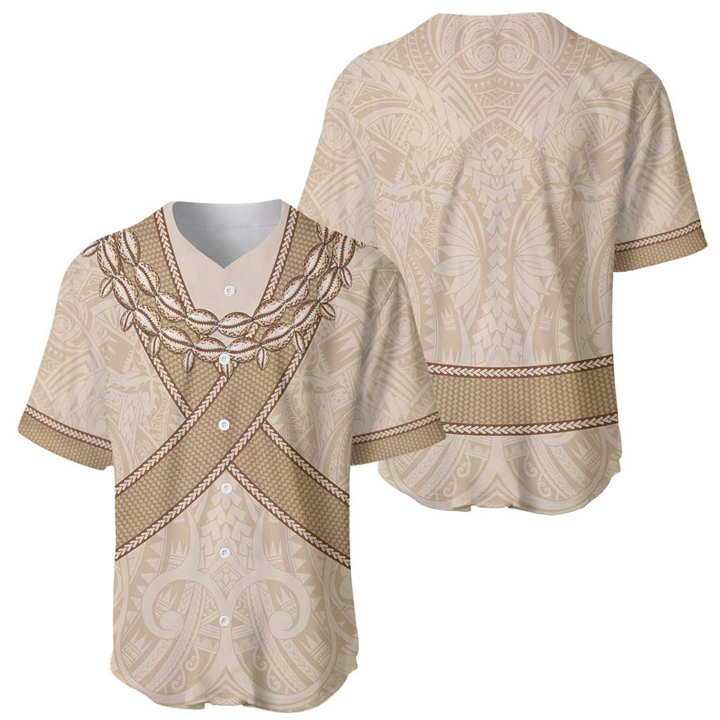 Mauri Ribaberiki Kiribati Baseball Jersey Cowrie Shells Lei Palm Leaf Weaving