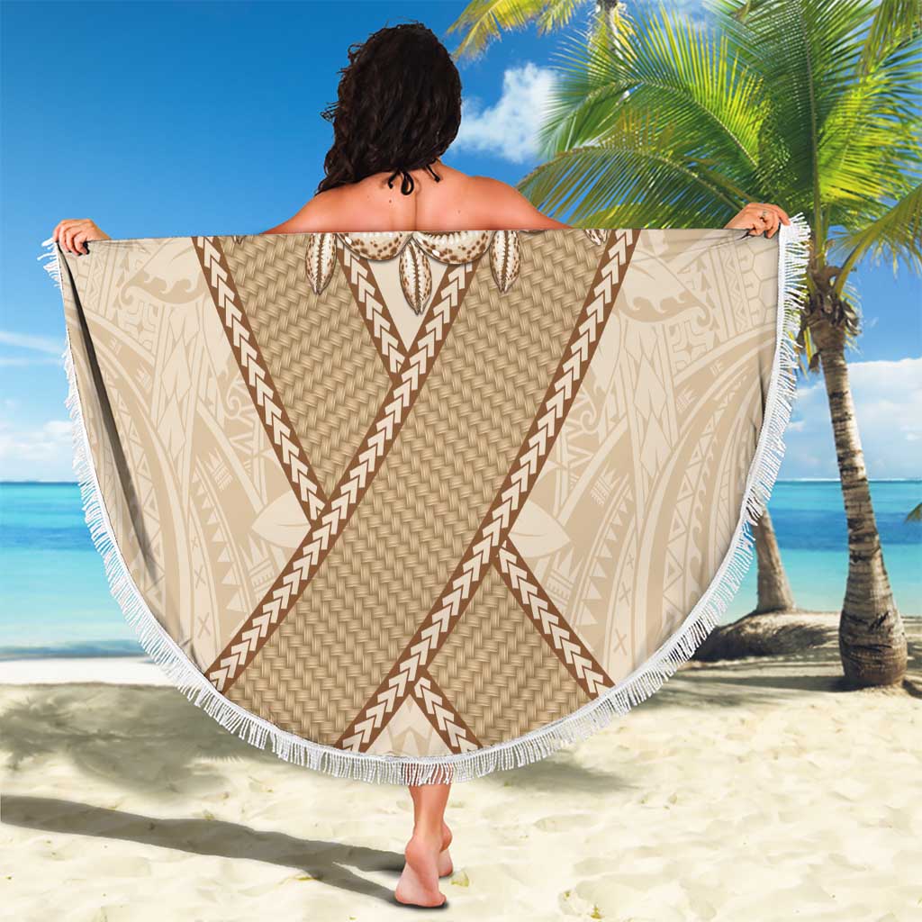 Mauri Ribaberiki Kiribati Beach Blanket Cowrie Shells Lei Palm Leaf Weaving