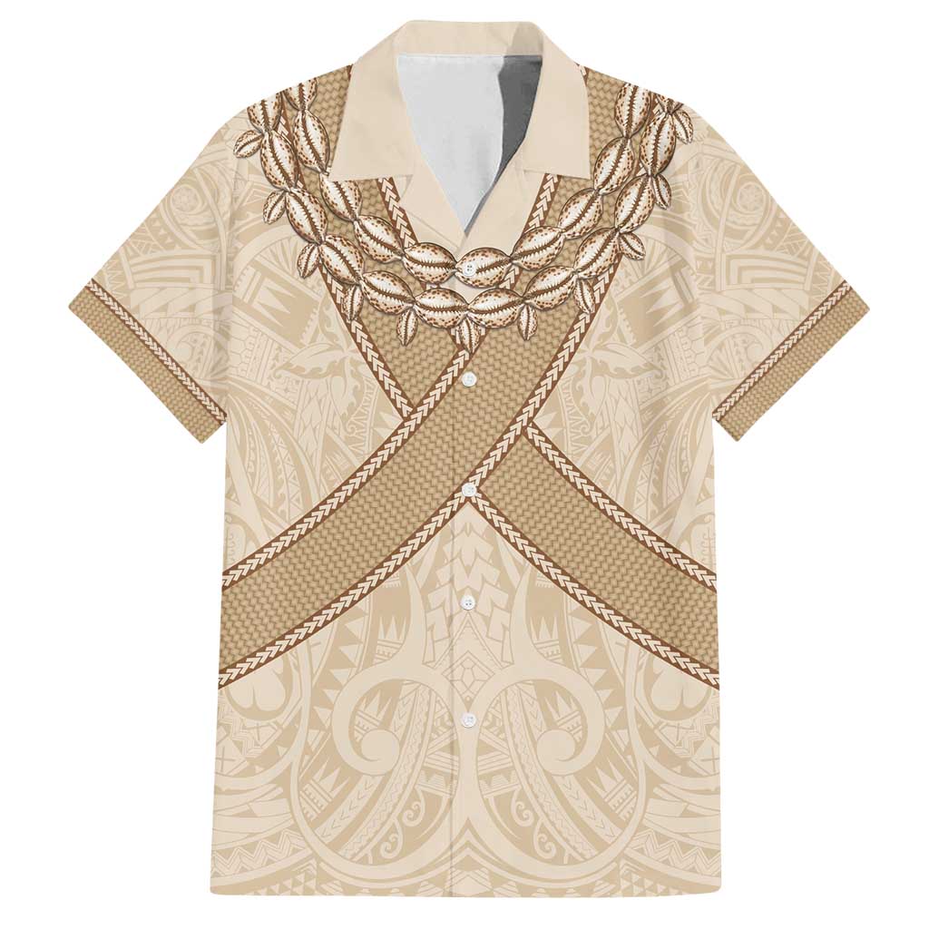 Mauri Ribaberiki Kiribati Family Matching Long Sleeve Bodycon Dress and Hawaiian Shirt Cowrie Shells Lei Palm Leaf Weaving