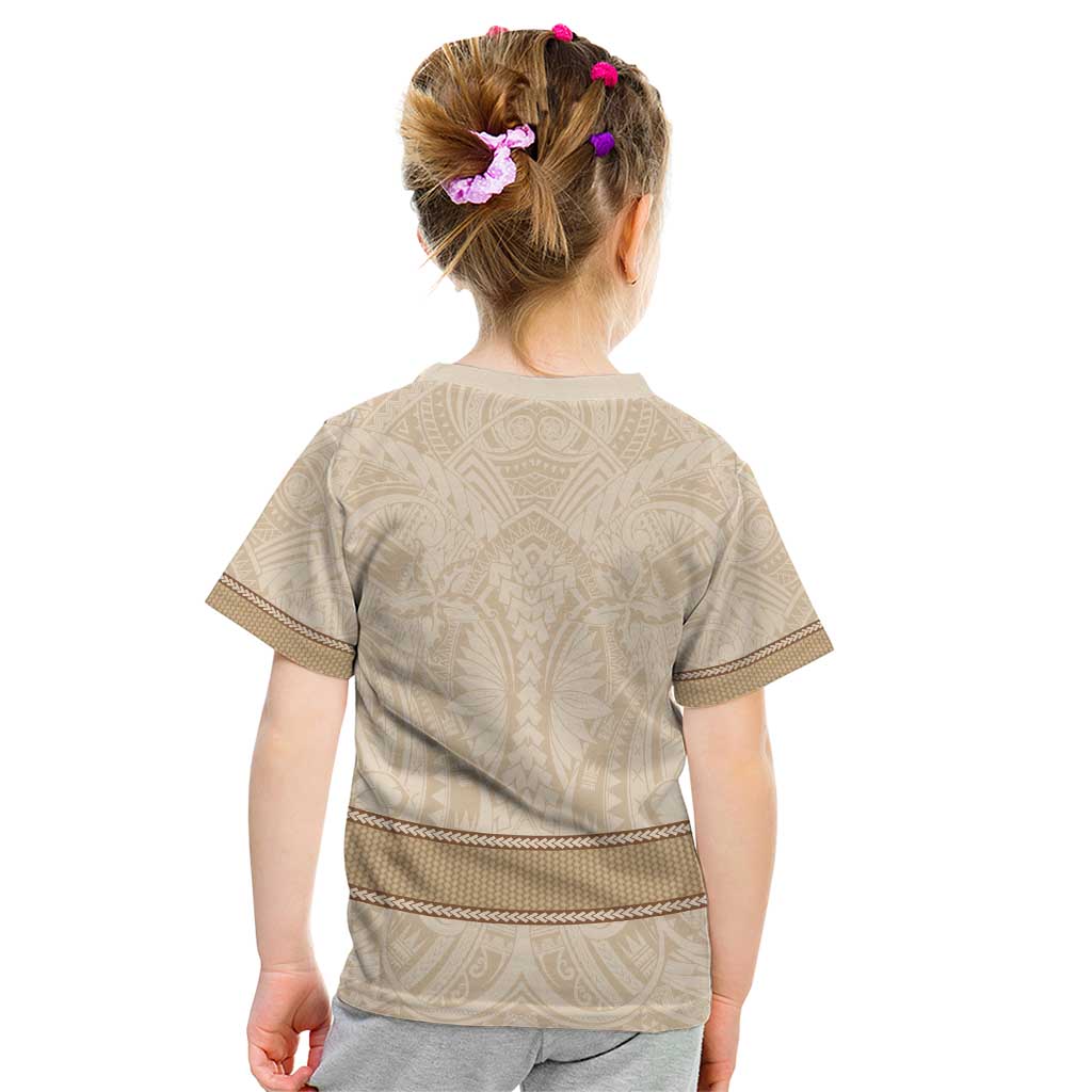 Mauri Ribaberiki Kiribati Kid T Shirt Cowrie Shells Lei Palm Leaf Weaving